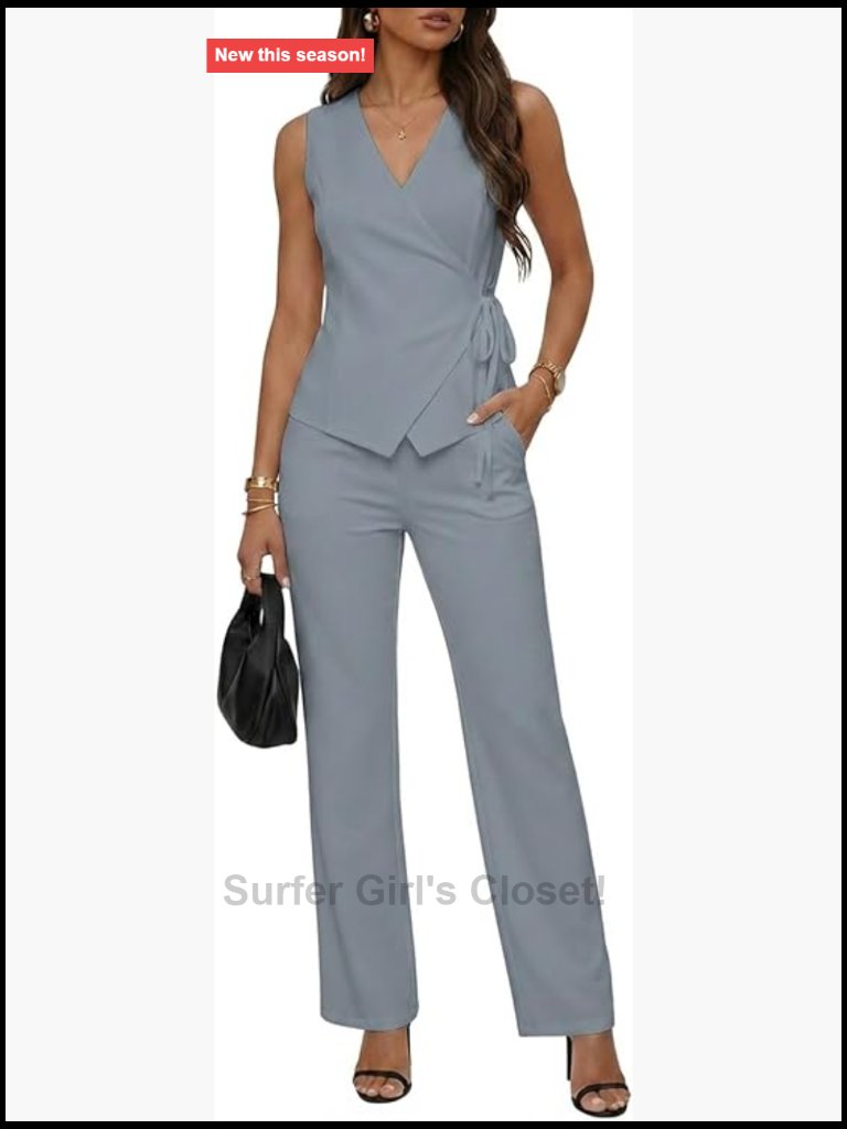 Dressy 2 Piece Vest And Pants Set Business Casual Workwear